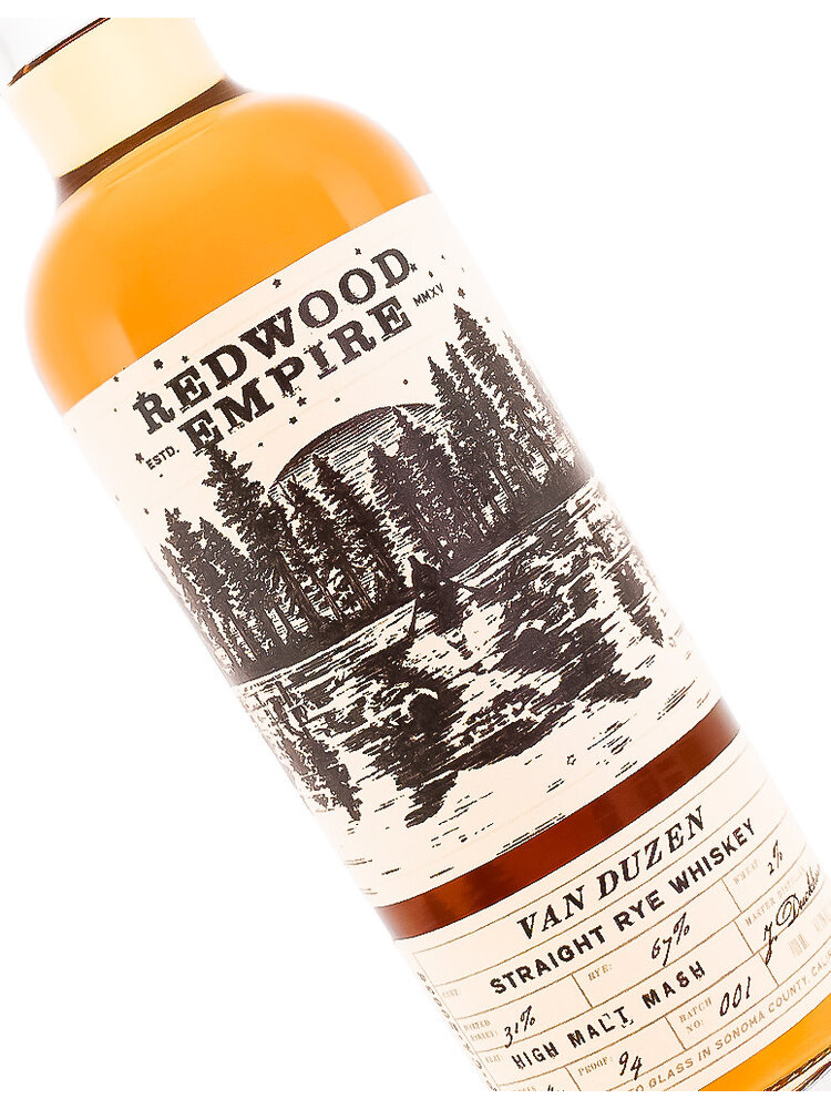 Redwood Empire "Van Duzen" Straight Rye Whiskey 700ml, Sonoma County, California