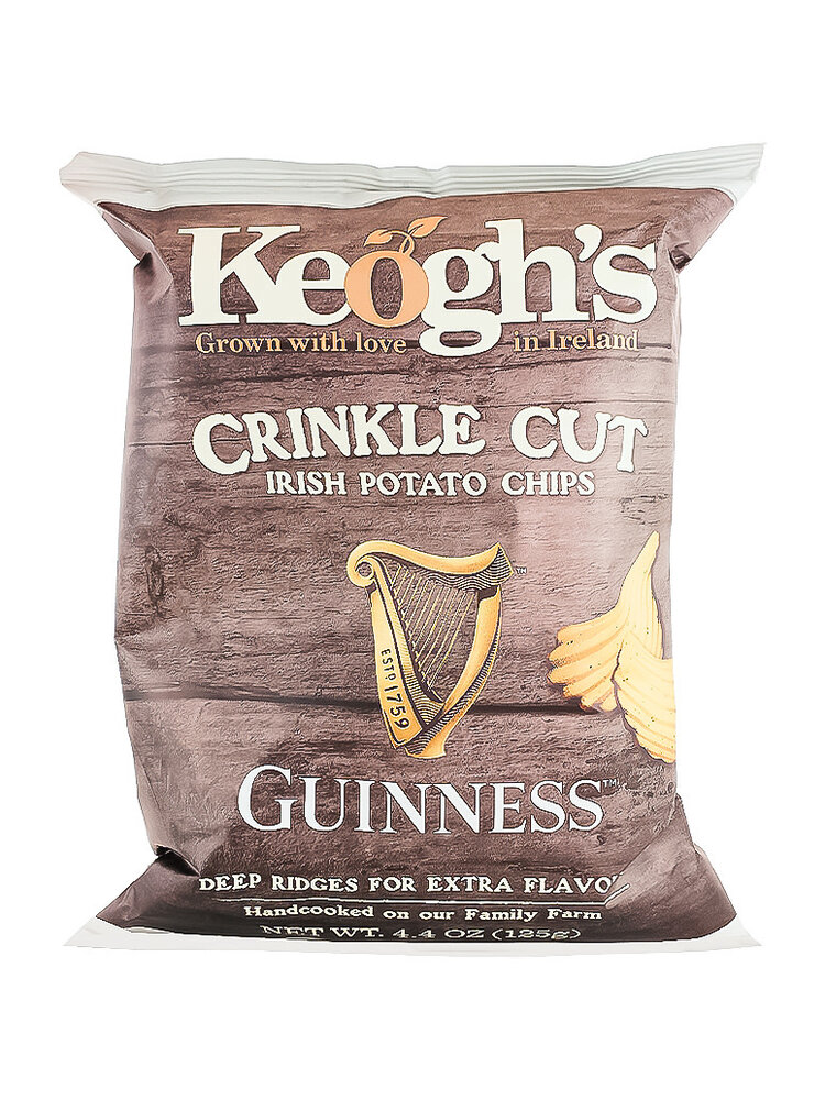 Keogh's "Guinness" Crinkle Cut Irish Potato Chips 4.4oz Bag, Ireland