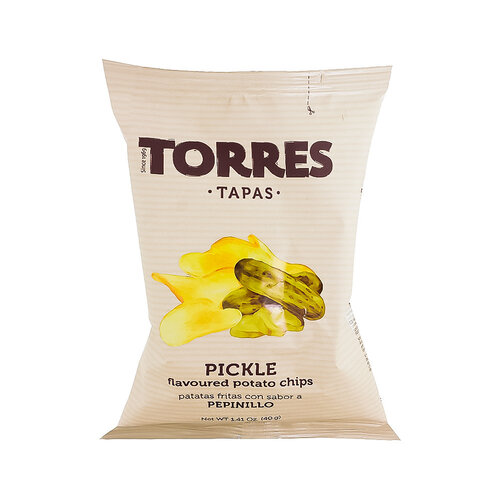 Torres Pickle Flavoured Potato Chips 1.41oz Bag, Spain Torres Pickle Flavoured Potato Chips 1.41oz Bag, Spain