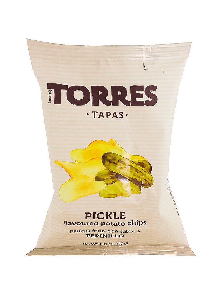 Torres Pickle Flavoured Potato Chips 1.41oz Bag, Spain