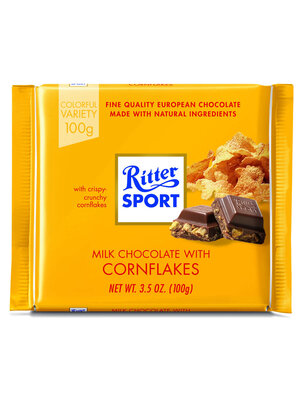 Ritter Sport "Knusperflakes" Milk Chocolate Cornflakes Bar 3.5oz, Germany
