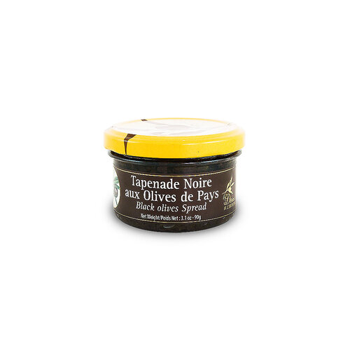 Delices du Luberon Tapenade Noire aux Olives de Pays Black Olives Spread 3.1oz Jar, France Delices du Luberon Tapenade Noire aux Olives de Pays Black Olives Spread 3.1oz Jar, France