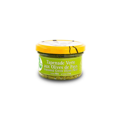 Delices du Luberon Tapenade Verte aux Olives de Pays Seasoned Green Olives Paste 3.1oz Jar, France Delices du Luberon Tapenade Verte aux Olives de Pays Seasoned Green Olives Paste 3.1oz Jar, France