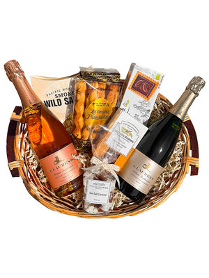 "Madame Bubbly" J. Laurens  Brut & Brut Rose 2 Bottle Gift Basket