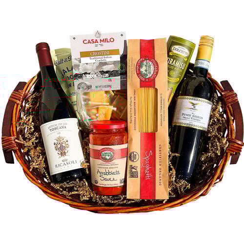 "Viva Italia!" 2 Bottle Gift Basket - Trasqua "Viva Italia!" 2 Bottle Gift Basket - Trasqua