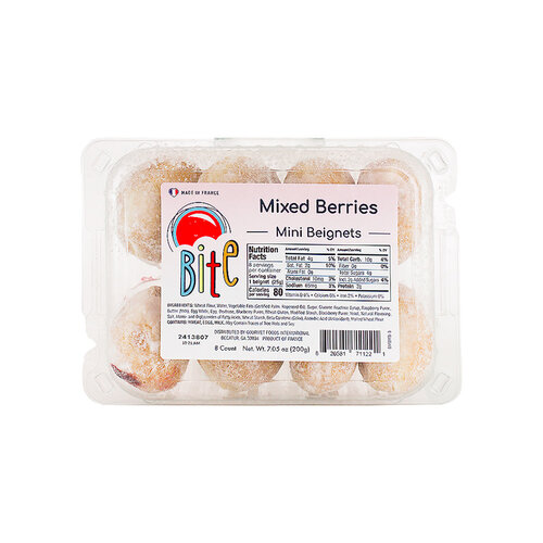 Bite "Mixed Berries" Mini Beignets 8 Pack, France Bite "Mixed Berries" Mini Beignets 8 Pack, France