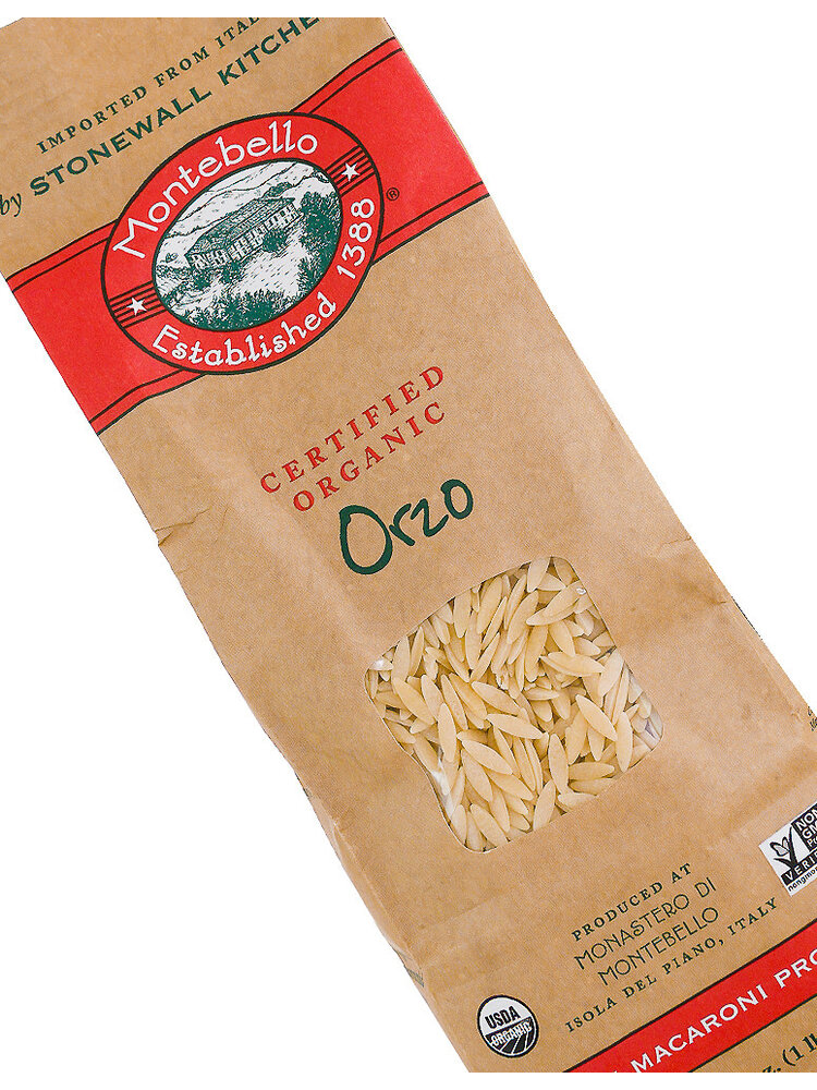 Montebello Organic Orzo Pasta 1 Pound Bag, Italy