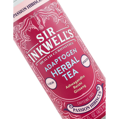 Sir Inkwell's "Passion Hibiscus" Adaptogen Herbal Tea 16oz Can, Manhattan Beach, California Sir Inkwell's "Passion Hibiscus" Adaptogen Herbal Tea 16oz Can, Manhattan Beach, California