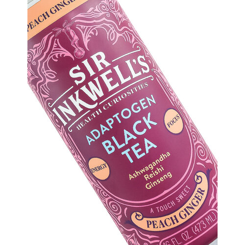 Sir Inkwell's "Peach Ginger" Adaptogen Black Tea 16oz Can, Manhattan Beach, California Sir Inkwell's "Peach Ginger" Adaptogen Black Tea 16oz Can, Manhattan Beach, California