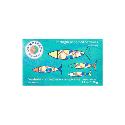 Da Morgada Portuguese Spiced Sardines in Olive Oil 4.2oz Tin, Portugal Da Morgada Portuguese Spiced Sardines in Olive Oil 4.2oz Tin, Portugal