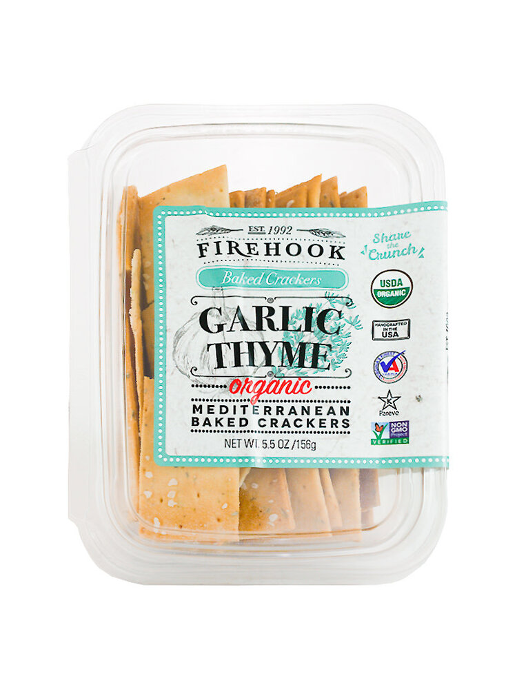 Firehook Garlic Thyme Crackers 5.5oz Container, Chantilly, Virginia