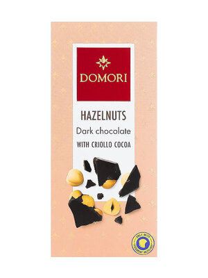Domori Hazelnuts Dark Chocolate With Criollo Cocoa 2.64oz Bar, Italy