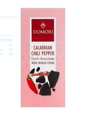 Domori Calabrian Chili Pepper Dark Chocolate With Criollo Cocoa 2.64oz Bar, Italy