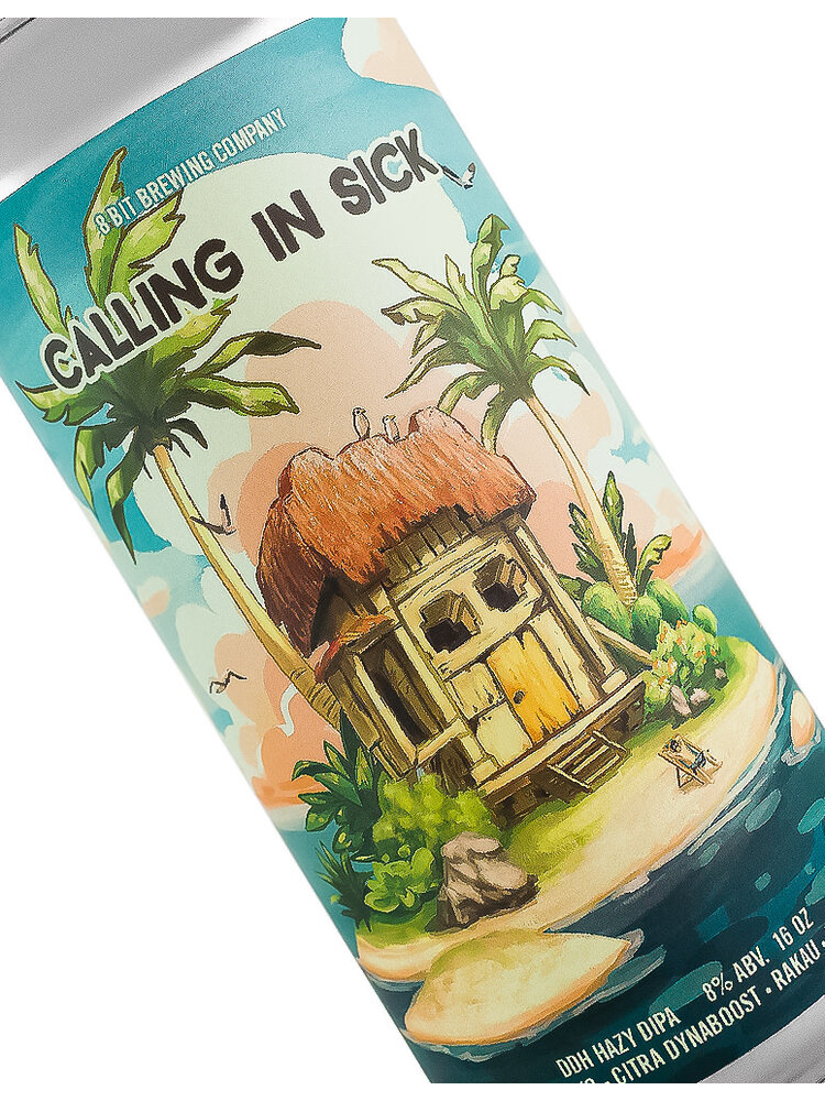 8 Bit Brewing "Calling In Sick" DDH Hazy DIPA 16oz Can - Murietta, CA