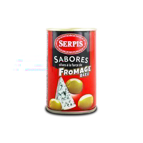 Serpis Olives Stuffed With Blue Cheese 4.59oz Can, Spain Serpis Olives Stuffed With Blue Cheese 4.59oz Can, Spain