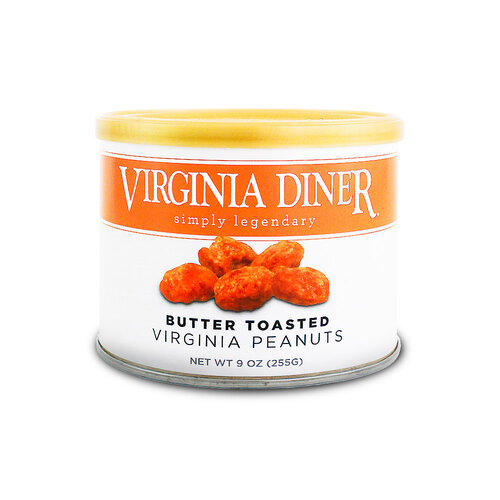 Virginia Diner "Butter Toasted" Virginia Peanuts 9oz Tin, Wakefield, Virginia Virginia Diner "Butter Toasted" Virginia Peanuts 9oz Tin, Wakefield, Virginia