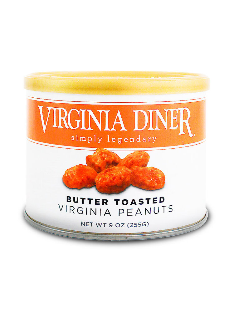 Virginia Diner "Butter Toasted" Virginia Peanuts 9oz Tin, Wakefield, Virginia