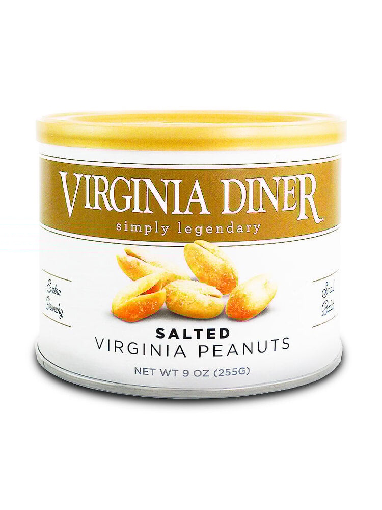 Virginia Diner "Salted" Virginia Peanuts 9oz Tin, Wakefield, Virginia