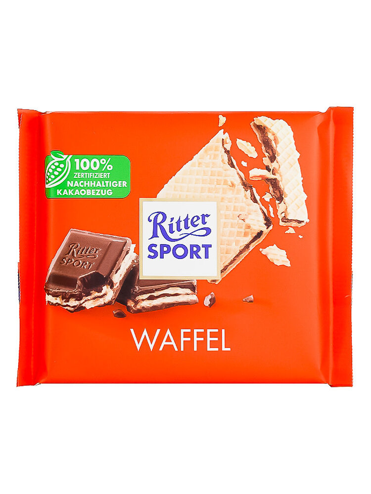 Ritter Sport "Waffel" Milk Chocolate Filled With Cocoa Cream 3.5oz Bar, Germany