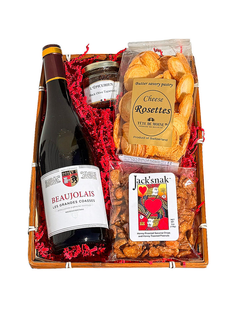 "Vive le Beaujolais" Durdilly Beaujolais Single Bottle Basket