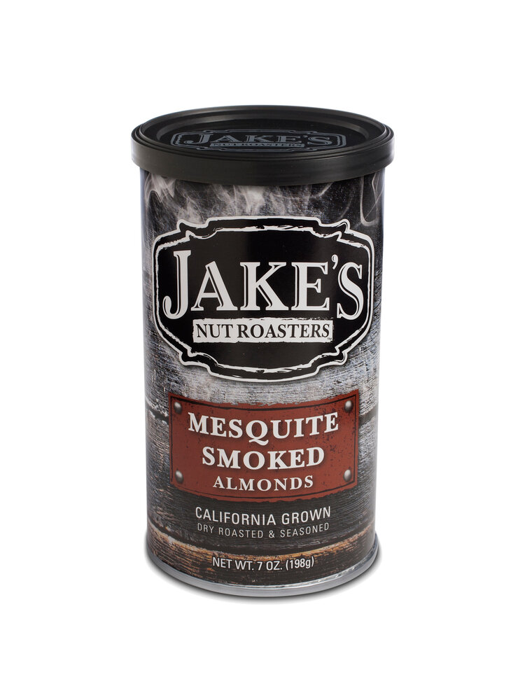 Jake's Nut Roasters "Mesquite" Smoked Almonds 7oz Can, Newman, California