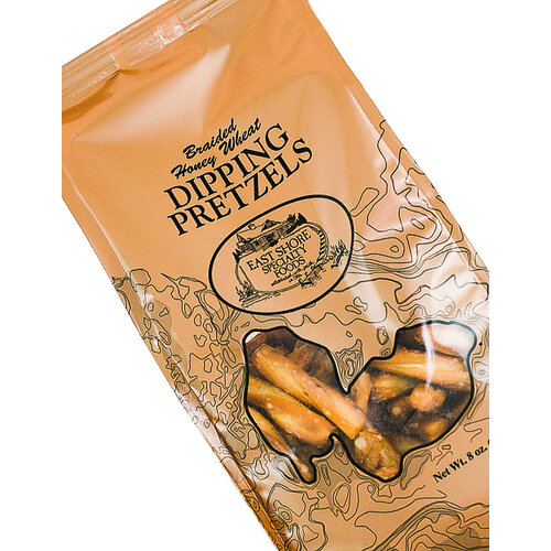 East Shore Braided Honey Wheat Dipping Pretzels 8oz Bag, Hartland, Wisconsin East Shore Braided Honey Wheat Dipping Pretzels 8oz Bag, Hartland, Wisconsin