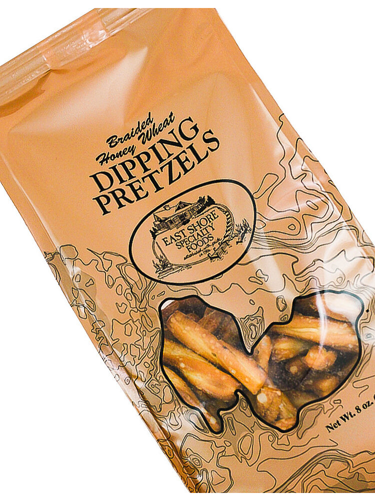 East Shore Braided Honey Wheat Dipping Pretzels 8oz Bag, Hartland, Wisconsin