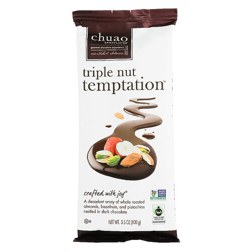 Chuao Triple Nut Temptation Chocolate Bar 3.5oz, Carlsbad, California Chuao Triple Nut Temptation Chocolate Bar 3.5oz, Carlsbad, California