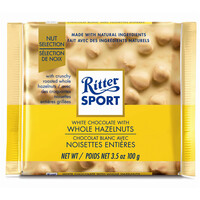 Ritter Sport White Chocolate Whole Hazelnut 3.5oz Bar,