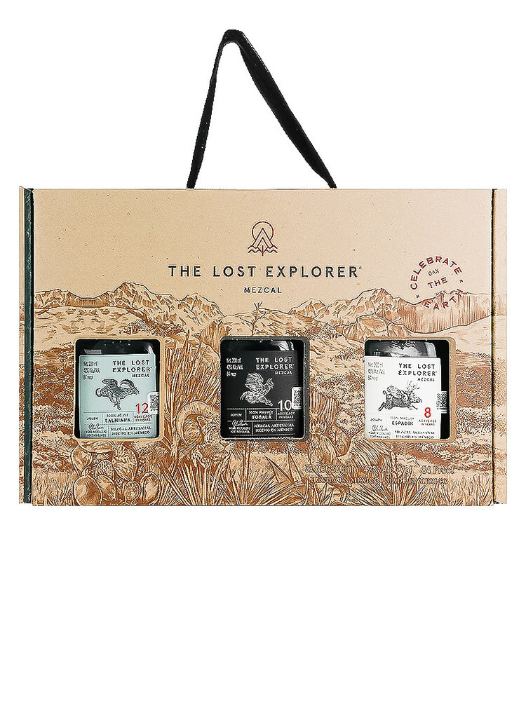 The Lost Explorer Mezcal "Variety Pack" 200ml,  1 Salmiana, 1 Tobala, 1 Espadin