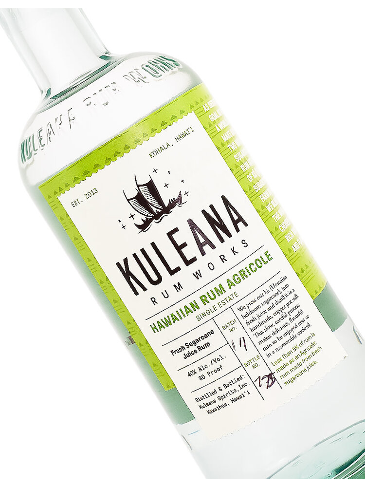 Kuleana Rum Works Hawaiian Rum Agricole Single Estate, Kohala, HI
