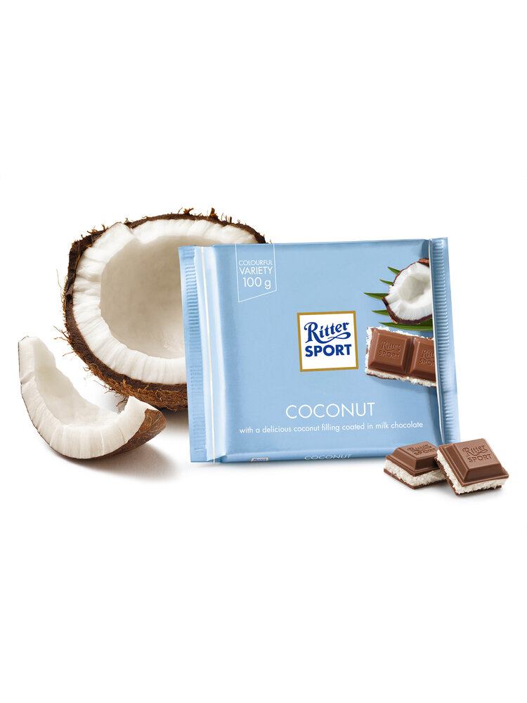 Ritter Sport Milk Chocolate With Coconut 3.5oz, Germany