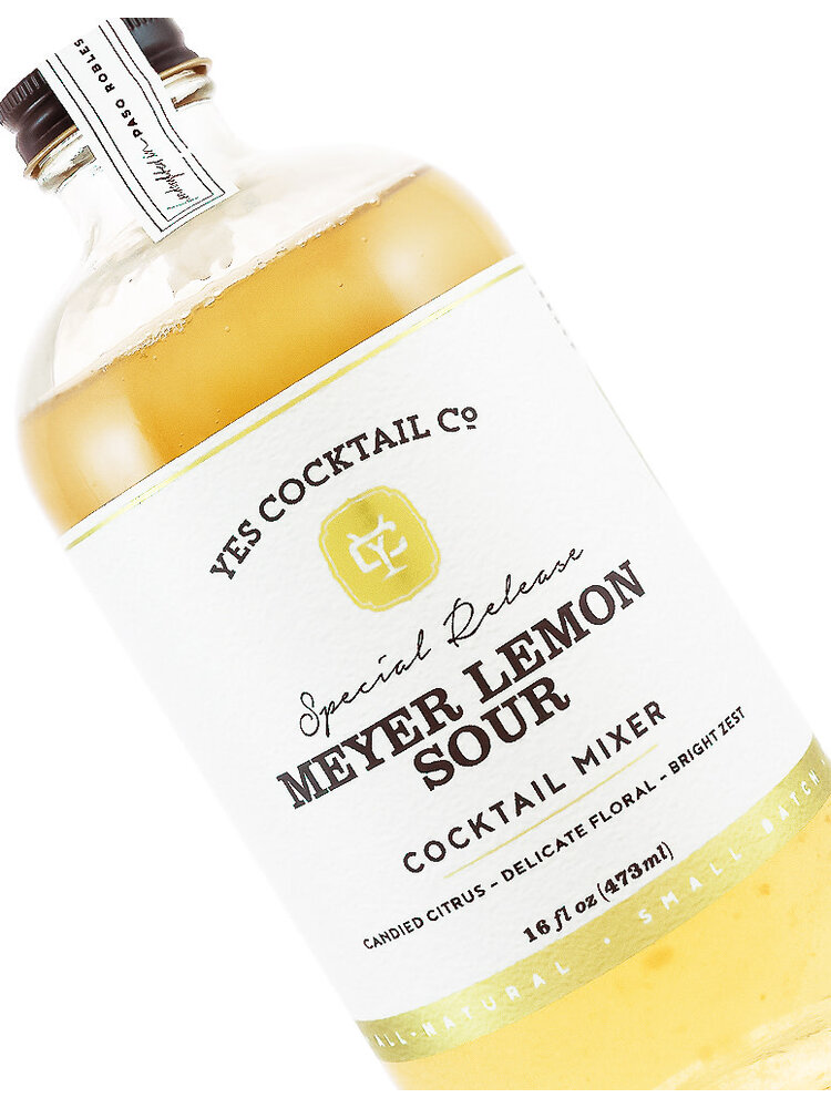 Yes Cocktail "Meyer Lemon Sour" Cocktail Mixer 16oz Bottle, Paso Robles, California