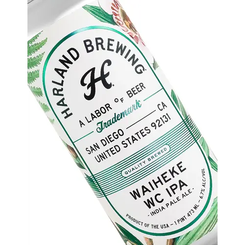 Harland Brewing "Waiheke" WC IPA 16oz Can - San Diego, CA Harland Brewing "Waiheke" WC IPA 16oz Can - San Diego, CA