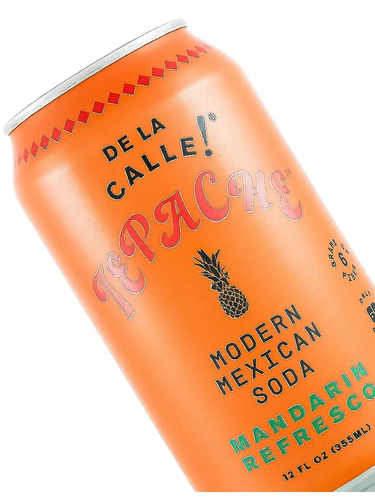 De La Calle! Tepache "Mandarin Refresco" Mexican Soda 12oz Can, Los Angeles, California
