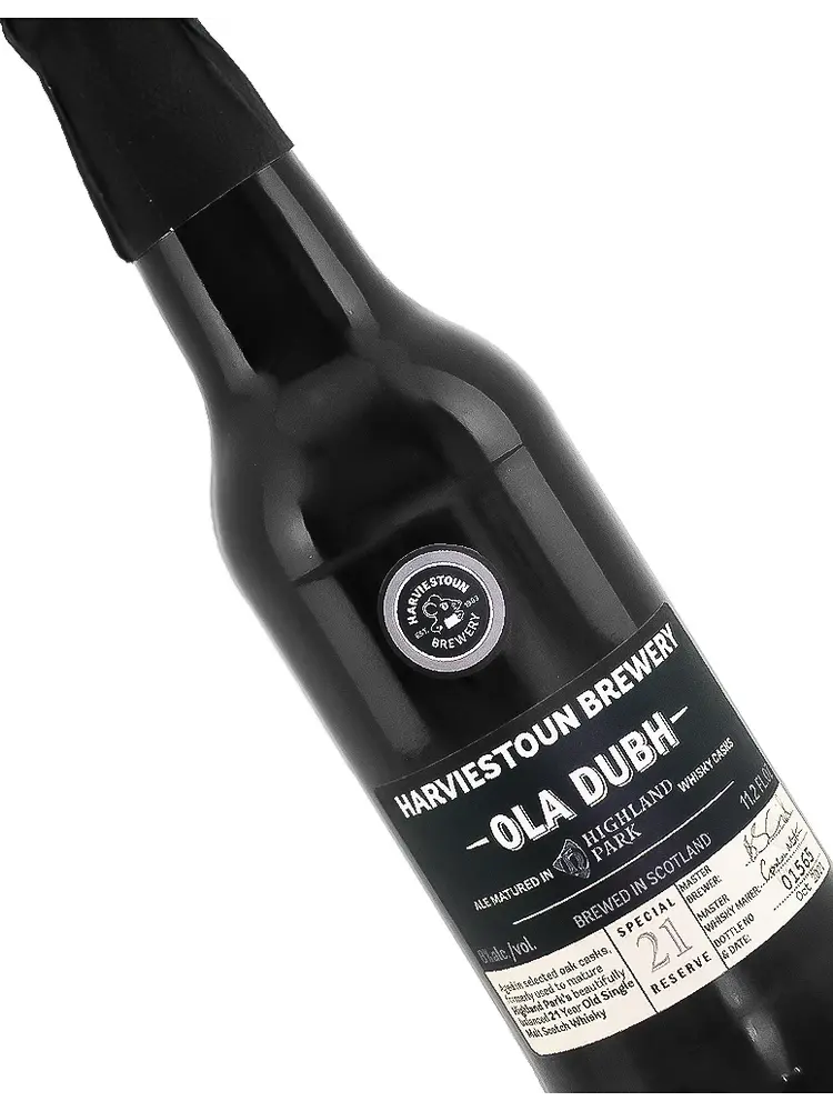 Harviestoun Brewery "Ola Dubh" 21 Year Old Ale Matured In Highland Park Whisky Casks 11.2oz Bottle - Scotland
