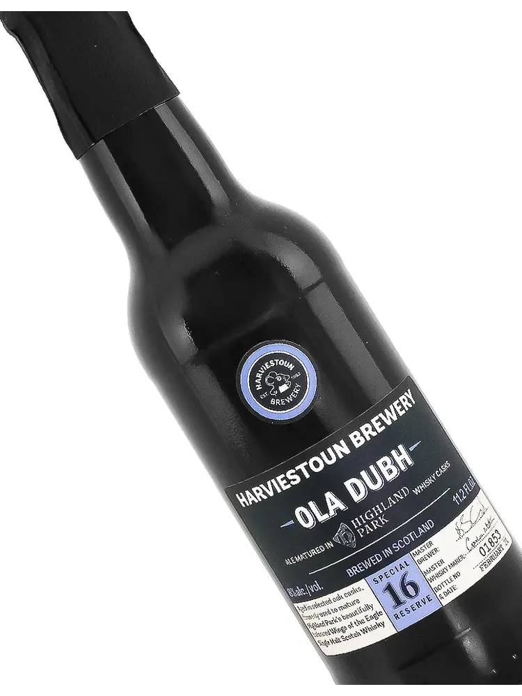 Harviestoun Brewery "Ola Dubh" 16 Year Old Ale Matured In Highland Park Whisky Casks 11.2oz Bottle - Scotland