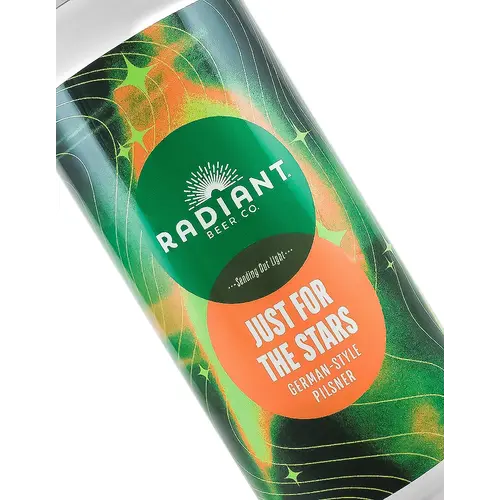 Radiant Beer "Just For The Stars" German-Style Pilsner 16oz Can - Anaheim, CA Radiant Beer "Just For The Stars" German-Style Pilsner 16oz Can - Anaheim, CA