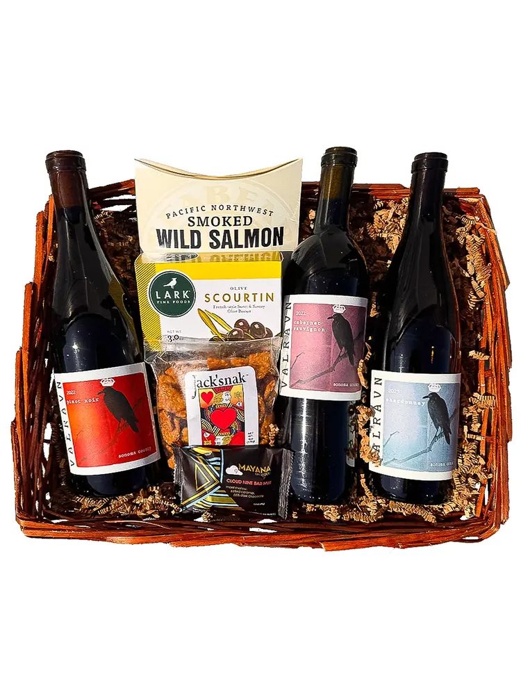 "Sonoma Adventure" Valravn 3 bottle Gift Basket