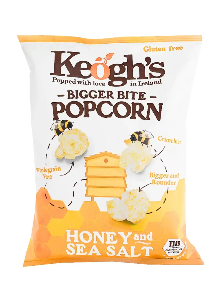 Keogh's "Honey And Sea Salt" Popcorn 3.2oz Bag, Ireland