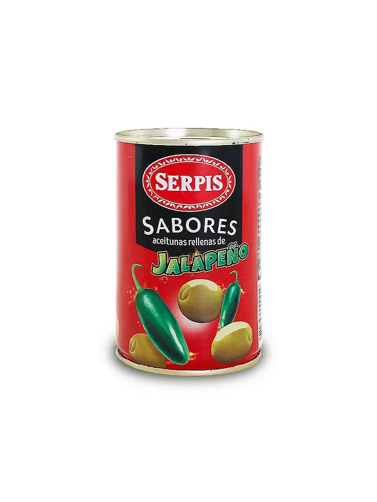 Serpis Green Olives Stuffed With Jalapeno 4.5oz Can, Spain