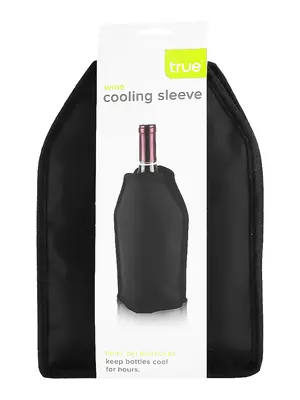 True Brands Single Bottle Black Wine Cooling Sleeve