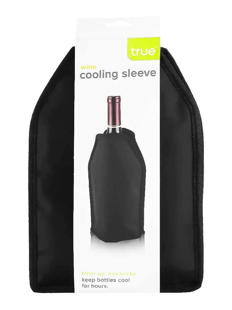 True Brands Single Bottle Black Wine Cooling Sleeve
