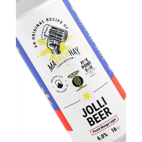 Ambitious Ales x Brewyard x Five Point Five "Jolli Beer" Peach Mango Lager 16oz Can - Long Beach, CA Ambitious Ales x Brewyard x Five Point Five "Jolli Beer" Peach Mango Lager 16oz Can - Long Beach, CA