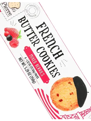 Pierre Biscuiterie "Mixed Berries" French Butter Cookies 5.29oz Box, France