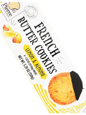 Pierre Biscuiterie "Lemon Almond" Butter Cookies 5.29oz Box, France
