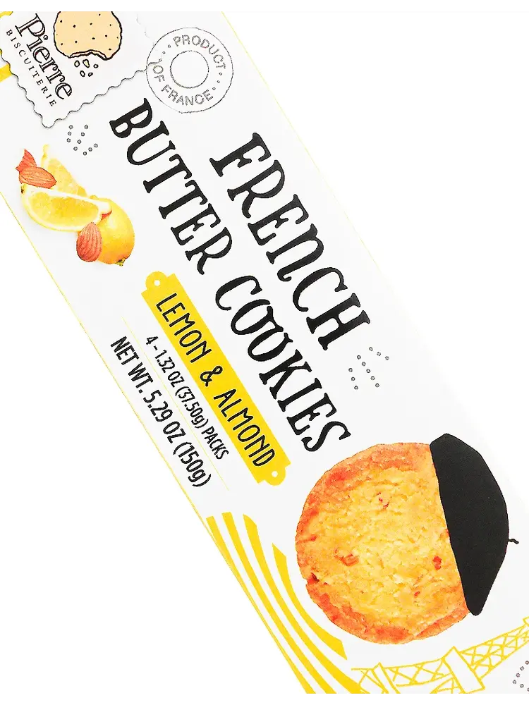 Pierre Biscuiterie "Lemon Almond" Butter Cookies 5.29oz Box, France
