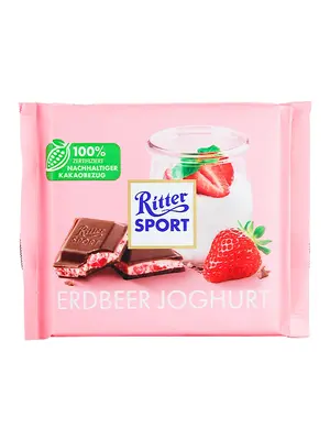 Ritter Sport "Erdbeer Joghurt" (Strawberries & Yogurt) 3.5oz Bar, Germany