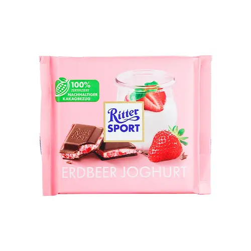 Ritter Sport "Erdbeer Joghurt (Strawberries & Yogurt)" 3.5oz Bar, Germany Ritter Sport "Erdbeer Joghurt (Strawberries & Yogurt)" 3.5oz Bar, Germany