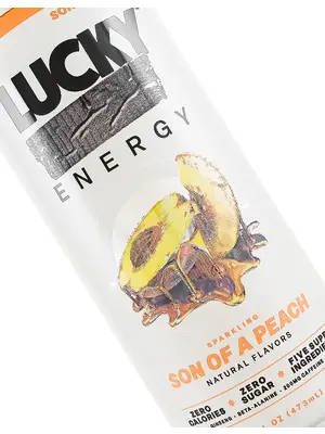 Lucky Energy "Son Of A Peach" Sparkling 16oz Can, Austin, Texas